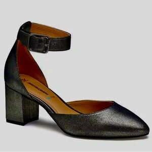 JOHNSTON & MURPHY Vicki Leather Ankle Strap Block Heel Pumps
